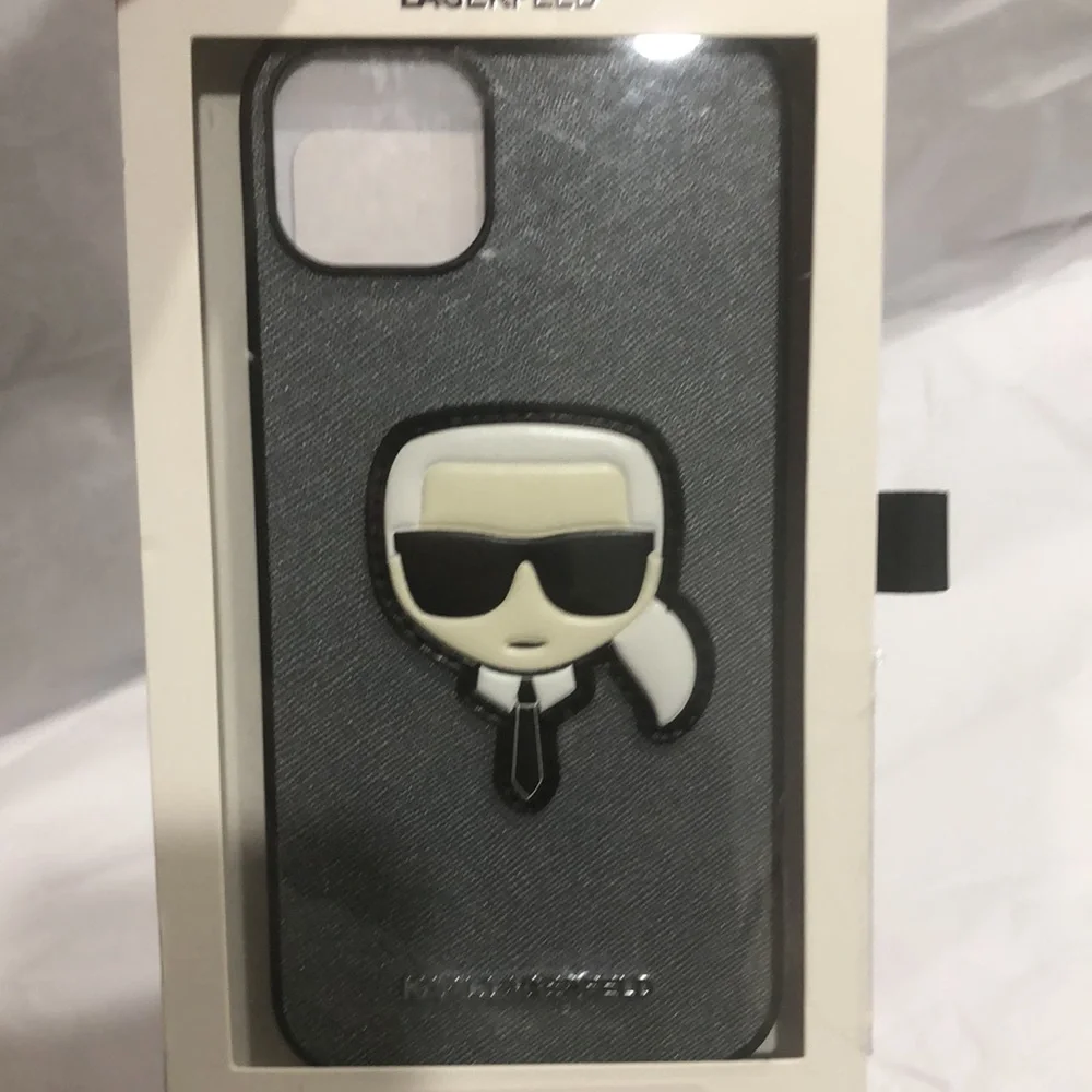 Karl Lagerfeld charcoal steel gray iPhone 14 Max slim profile‎ phone case new